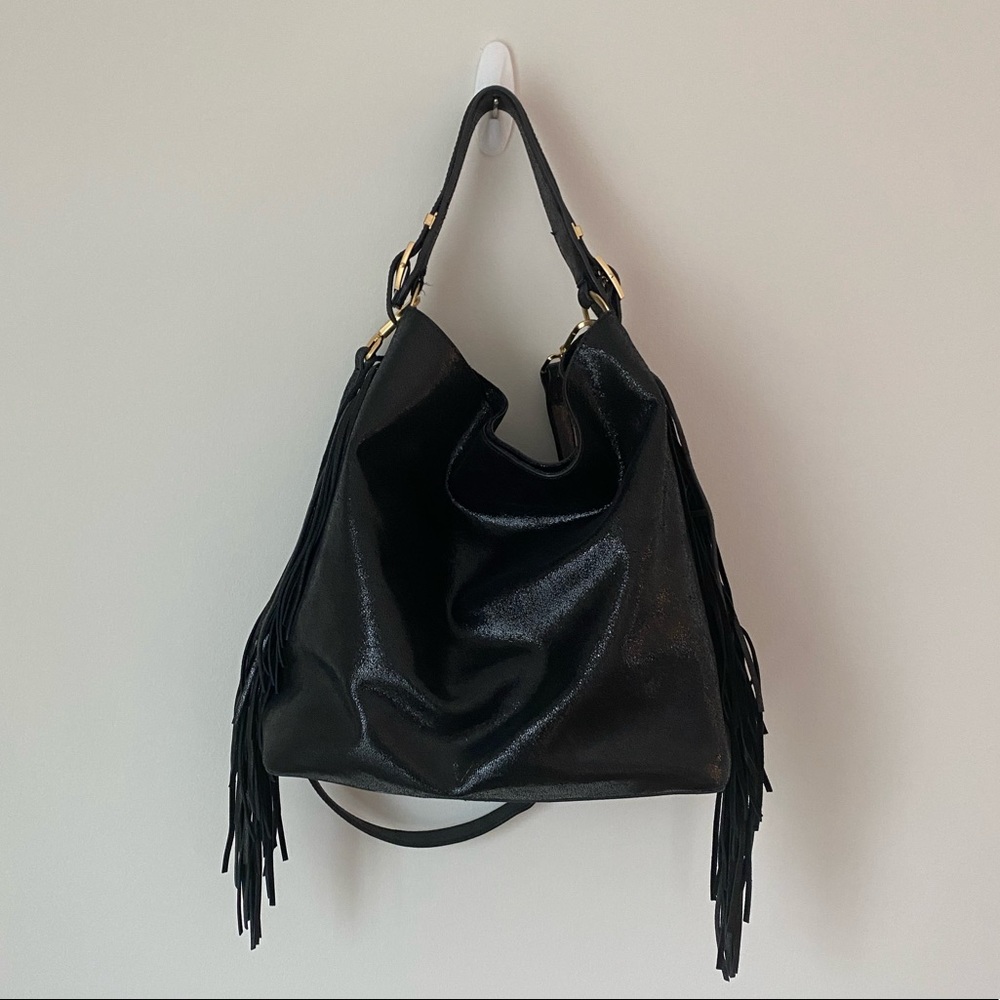 Brian Atwood Large Bucket Purse with fringe
